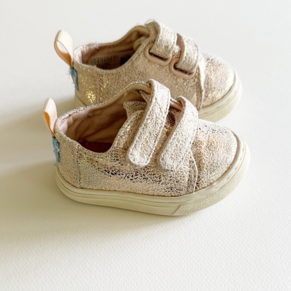 Toms Toddler Rose Gold Crackle Foil Lenny Sneaker - Picture 5 of 13